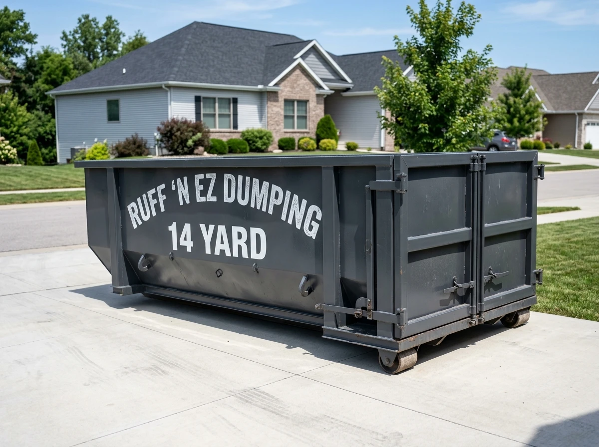 Ruff'N EZ 14 yard roll-off dumpster container - Dirt and concrete only