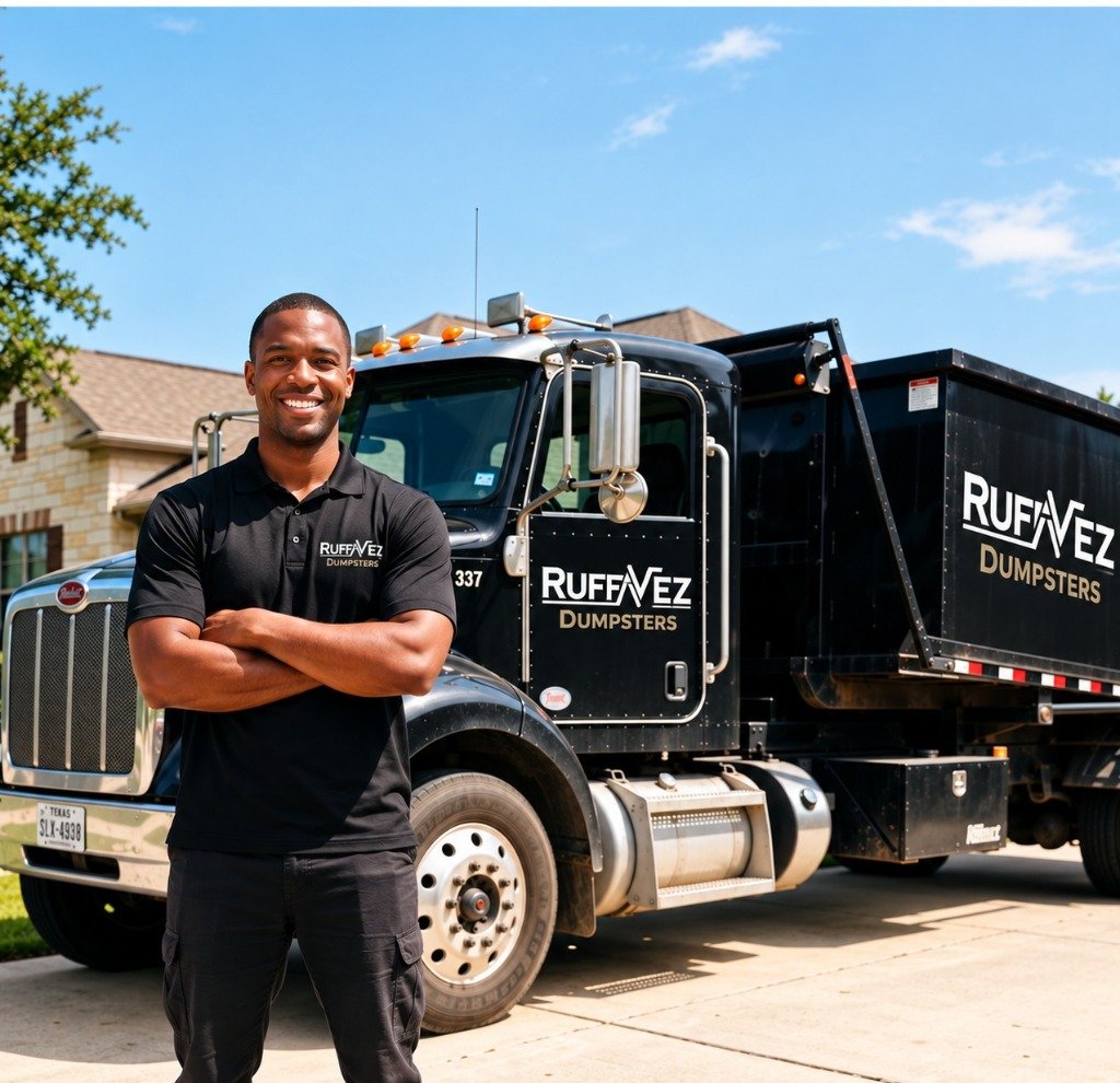Ruff'N EZ Dumping owner and commercial roll-off dumpster equipment in Central Texas